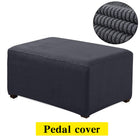 Plaid Fleece Sofa Footstool Cover for Home Decor
