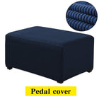 Plaid Fleece Sofa Footstool Cover for Home Decor