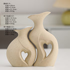 Creative White Ceramic Double Vase for Home Decor
