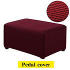 Plaid Fleece Sofa Footstool Cover for Home Decor