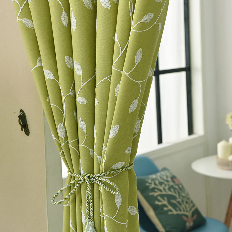 Modern Minimalist Cotton Linen Embroidered Curtains