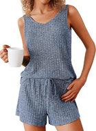 Rib Knitted Homewear Pajamas Suit