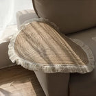Round Cotton Mat with Braided Tassels for Home Decor