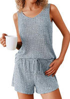 Rib Knitted Homewear Pajamas Suit