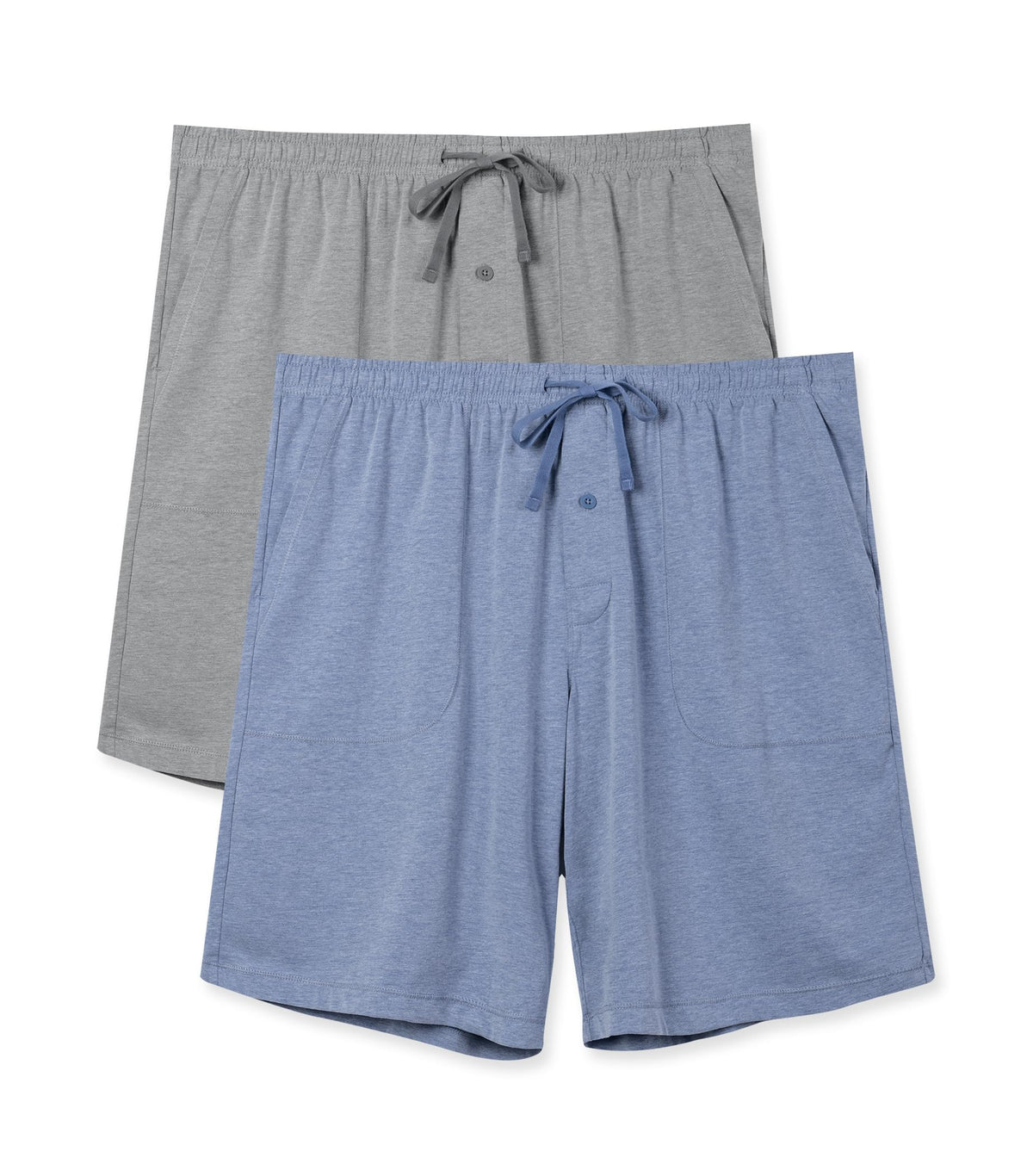 DAVID ARCHY Mens Pajama Pants Soft Cotton Sorona Blended Sleep Shorts Comfy Lounge Bottoms With Fly 2 Pack