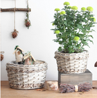 Handwoven Willow Wicker Flower Basket for Home Decor