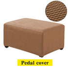 Plaid Fleece Sofa Footstool Cover for Home Decor