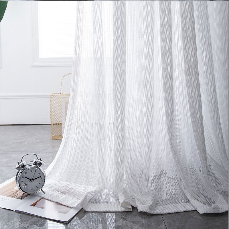 Simple Modern Fishbone Sheer Fabric for Home Décor