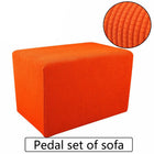 Plaid Fleece Sofa Footstool Cover for Home Decor