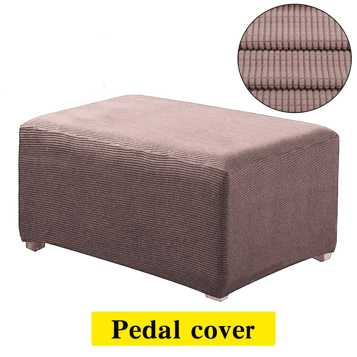 Plaid Fleece Sofa Footstool Cover for Home Decor