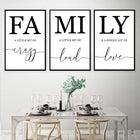 3pcs Family Quote Wall Art Canvas Prints for Home Decor