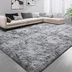 Prabia Large Shag Area Rugs for Living Room 5x8 Tie Dyed Grey Super Soft Shaggy Rug for Bedroom Modern Fluffy Fuzzy Plush Carpet for Girls Kids Dorm Room Anti-Slip Baby Nursery Rug for Home Decor