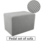 Plaid Fleece Sofa Footstool Cover for Home Decor