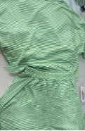 Knitted Striped Pajamas Short-sleeved Shorts Suit