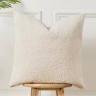 Sunkifover Textured Boucle Throw Pillow Cover 20x20 Inch Striped Solid Pillow Cases Cozy Soft Decorative Modern Cushion Case for Chair Sofa Bedroom Living Room Home Decor Cream