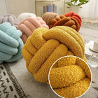 Handwoven Knotted Ball Sherpa Pillow for Home Decor