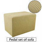 Plaid Fleece Sofa Footstool Cover for Home Decor