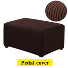 Plaid Fleece Sofa Footstool Cover for Home Decor