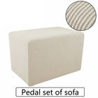 Plaid Fleece Sofa Footstool Cover for Home Decor