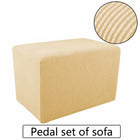 Plaid Fleece Sofa Footstool Cover for Home Decor