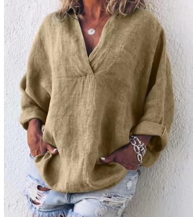 Vivian & Leonie Elegant Comfy V-Neck Long Sleeve Shirt