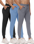 Showitty 3 Pack Joggers for Women - Black Sweatpants with Pockets Plus Size Comfy Lounge Yoga Pants (S-5XL)