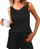 Rib Knitted Homewear Pajamas Suit