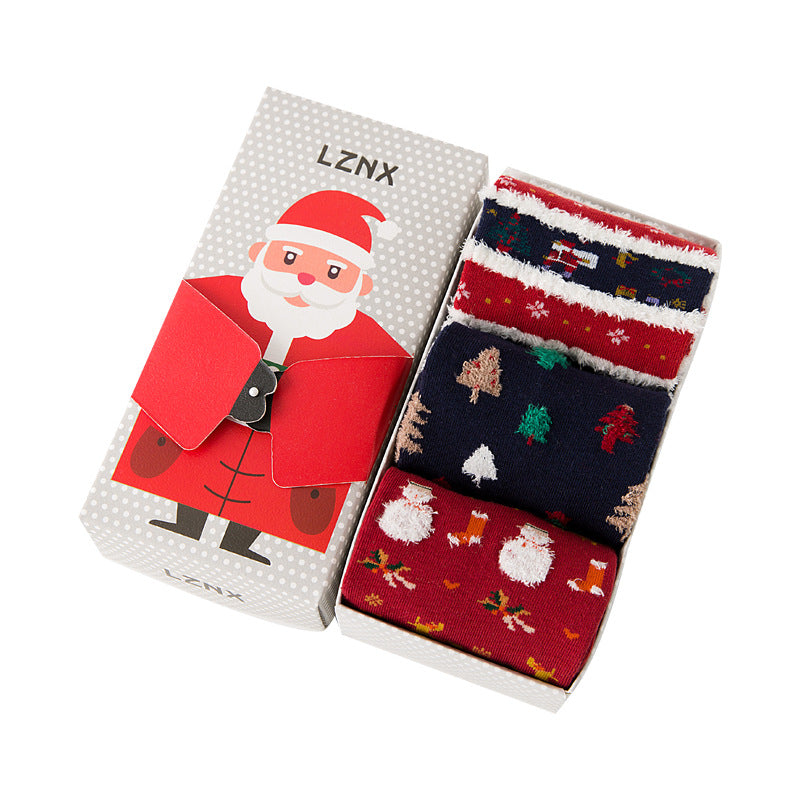 Women's Gift Boxed Christmas Socks - Cotton Trendy Style