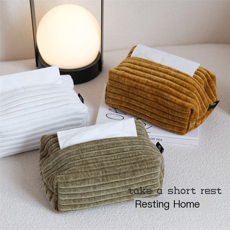 Modern Minimalist Velvet Tissue Box for Home and Office