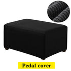Plaid Fleece Sofa Footstool Cover for Home Decor
