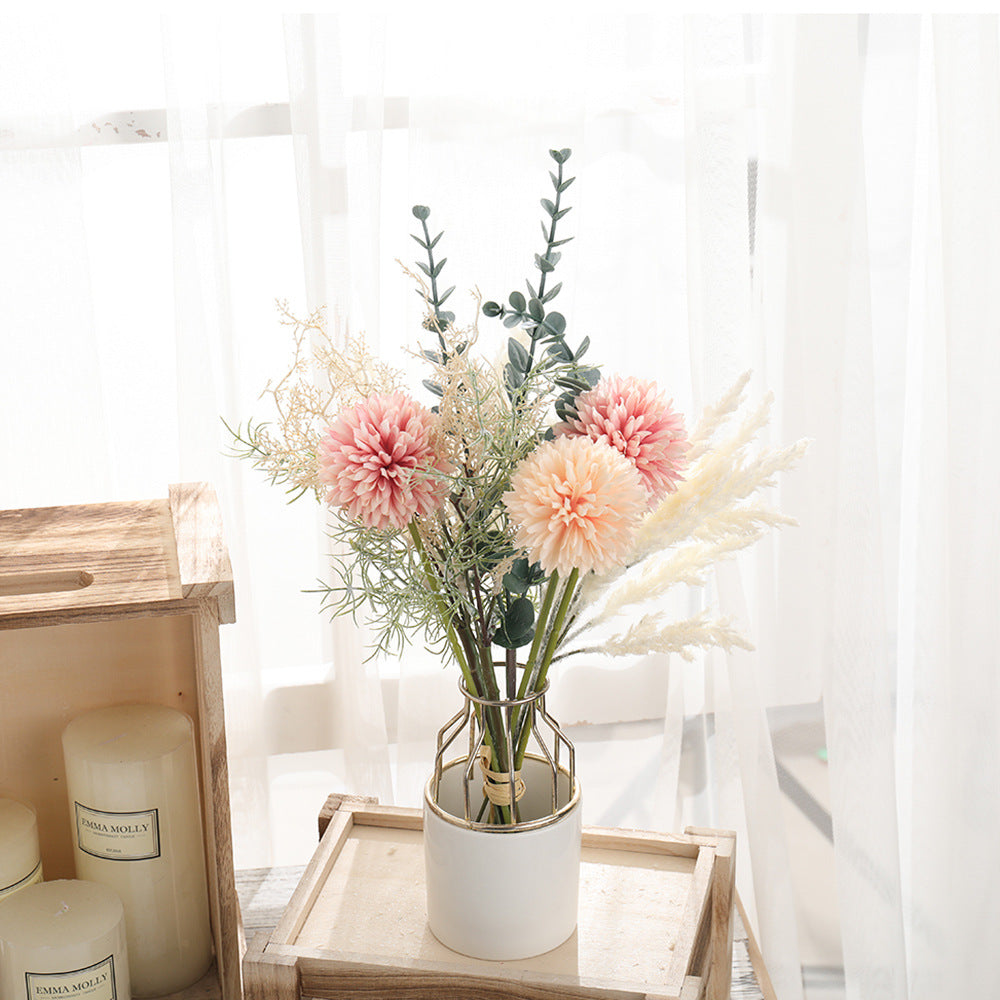 Artificial Flower Bouquet with 3 Heads for Home Decor
