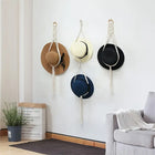 Boho Hat Organizer with Tassels for Home Decor