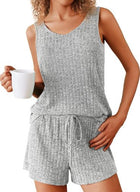Rib Knitted Homewear Pajamas Suit