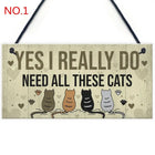Funny Cats Wooden Plaque with Sayings for Home Decor