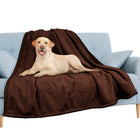 PAVILIA Waterproof Blanket for Couch Sofa | Waterproof Dog Blanket for Large Dog Puppy Cat | Pet Blanket Protector | Plush Soft Warm Fuzzy Sherpa Blanket Bed Throw Brown 90x90