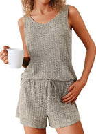 Rib Knitted Homewear Pajamas Suit