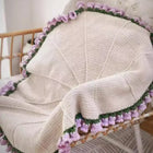 Flower Bouquet Blanket, Finished Rose Blanket, Handmade Weaving