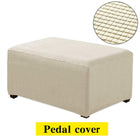 Plaid Fleece Sofa Footstool Cover for Home Decor