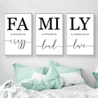 3pcs Family Quote Wall Art Canvas Prints for Home Decor