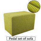 Plaid Fleece Sofa Footstool Cover for Home Decor