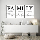 3pcs Family Quote Wall Art Canvas Prints for Home Decor