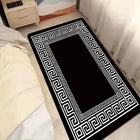 Modern Black and White Geometric Area Rug for Home